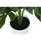 Monarch Specialties - Plante Artificielle - 24 po H - Monstera - Mis En Pot - Touche Réelle - Feuilles Vertes - Pot Blanc-Pour un usage intérieur uniquement, cette plante artificielle décorative est assortie d'une garantie limitée de 5 ans contre les défauts, pour un plaisir sans souci