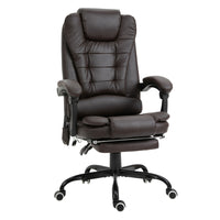 Vinsetto 7-Point Vibration Massage Office Chair with Swivel Wheels - Brown-7 vibration massage points to relax your body