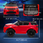 Qaba 12V Land Rover Licensed Kids Electric RC Car - Red-Remote control or manual driving options increase flexibility 