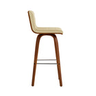 Armen Living - Vienna Tabouret de Bar Pivotant de 76 cm de Hauteur en Finition Bois Noyer avec Similicuir Crème-5