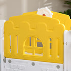 Qaba 7 in 1 Toddler Slide with Basketball Hoop, Climber, Indoor Slide Playset, Yellow-Constructed from child-safe materials 