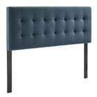 Modway Lily Stain-Resistant Performance Velvet Queen Size Headboard - Cadet Blue-Stain-Resistant Performance Velvet Upholstery