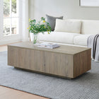 Hudson&Canal - Table basse rectangulaire Paxton , 48 po de largeur, en chêne gris vieilli-Caractéristiques assemblage facile