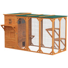 PawHut - Enclos pour chat en bois 76 po L, maison d’extérieur pour chat avec plateformes de saut 76 po L x 39,4 po l x 45,3 po H - orange-Convient pour deux ou trois chats (jusqu'à 10 kg (20 lbs) chacun) 