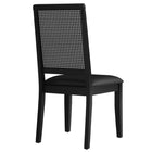 Modway Arlo Vegan Leather Upholstered Faux Rattan and Wood Dining Side Chairs - Black - 2 Pack-8