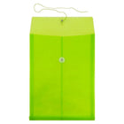 JAM Paper - Enveloppes en plastique, fermeture à bouton et cordon, extrémité ouverte légale, 9,75 po l x 14,5 po H, vert lime, 12/paquet-Les enveloppes sont offertes en différentes teintes de rouge, ce qui les rend à la fois pratiques et attrayantes