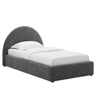 Modway Resort Upholstered Fabric Arched Round Twin Platform Bed - Heathered Weave Slate-LVL Legs