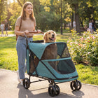 PawHut Dog Stroller Easy Fold Pet Stroller for Large Dogs Turquoise-Robust metal frame ensures stable and long-lasting support for this dog stroller
