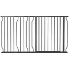 PawHut 30"- 57" Extra Wide Dog Gate with Double Locking System - Black-Bottom lock block for added stability