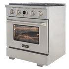 Kucht 30" KXP Series Dual Fuel Range Natural Gas - Stainless Steel-Full Stainless Steel range with professional handle will help you create the ultimate cooking experience
