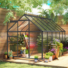 Outsunny serre en polycarbonate 6 pi x 12 pi x 6,5 pi, vert-Structure solide en alliage d'aluminium pour une utilisation durable
