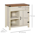HOMCOM 29.9" L Sideboard Buffet Cabinet - White-All-match design well fits dining room, kitchen, living room or other limited spaces needing a bit more storage 