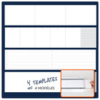 Quartet Flip-Top Glass Dry-Erase Desktop Pad - 18" x 6" - White Surface-DURABLE CONTRUCTION: Express ideas again and again on the clear, non-absorbent tempered glass board that resists stains, ghosting, scratches and dents.