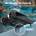 Aiper Surfer S2 Robotic Solar Pool Skimmer with APP Support, 24/7 Cleaning-Adjustable Anti-Stranding Design effectively prevents the device from getting stuck on upper steps or other shallow areas