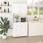 HOMCOM 72.25" H Freestanding Kitchen Pantry Cabinet with Two Doors - White-Can be used in kitchen, study room, bedroom, hallways, etc 