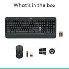 Logitech MK540 Wireless Keyboard and Mouse Bundle - French-Wireless encryption