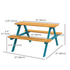 Outsunny - Table de pique-nique pour enfants, ensemble table et chaises en bois pour activités extérieures, 3-8 ans - bois naturel-Tous les meubles sont adaptés à la taille des enfants, garantissant une expérience confortable
