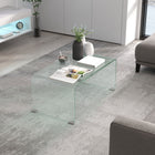HOMCOM - Table en verre avec bords arrondis sécurisés pour salon - transparent-Fonction d'entretien facile permettant un nettoyage et un entretien sans effort