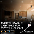 Impotek 4" Gimbal Eyeball LED 9W 5CCT Dimmable Recessed Ceiling Light - 4 Pack-Convenient Installation Kit - Your hassle-free installation experience is our priority. Each light comes complete with Wire Connectors, Cable Protectors, and a Cut-out Template, streamlining the installation process and making it straightforward and user-friendly