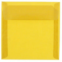 JAM Paper Square Translucent Vellum Invitation Envelopes - 6" x 6" - Gold - 25 Pack (PACV577)-Color: Gold Translucent