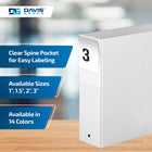 Davis Group Premium Economy Binder - Round Ring - 3" - White - 6 Pack-Round Ring, Non-Locking