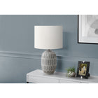 Monarch Specialties 22" H Contemporary Table Lamp - Grey Ceramic / Ivory / Cream Shade-Perfect for brightening up various spaces and creating a warm ambiance at the flick of the easy on/off turn knob switch that houses up to a 100W bulb (not included)