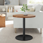 Modway Viva Round Acacia Wood Side Table - Black Light Oak-Versatile Accent Table