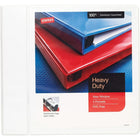 Staples® – Reliure de présentation robuste à anneaux en D, 4 po, blanc-Les anneaux montés à l'arrière permettent aux pages de reposer à plat
