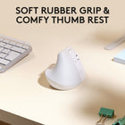 Logitech Lift for Mac Bluetooth Wireless Vertical Ergonomic Mouse - Off-White-Stay Zen: Relax into focus with Lift upright mouse’s whisper-quiet clicks and silent magnetic SmartWheel for smooth, seamless scrolling - plus save time with 4 customizable buttons