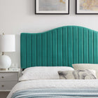 Modway Brielle Channel Tufted Performance Velvet Full/Queen Headboard - Teal-Performance Velvet Upholstery