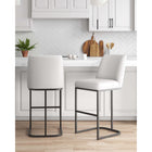 Manhattan Comfort Serena 17.71" Modern Leatherette Upholstered Barstool - White - 2 Pack-Frame Made of Metal with Matte Black Finish