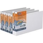 QuickFit Heavy Duty Round Ring Legal Landscape Spreadsheet View Binder - 2" - White - 4 Pack-Legal Landscape, Round Ring View, White, 400 Sheet Capacity, 2"