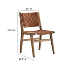Modway - Saoirse Cuir Fauteuil d’accompagnement en bois Ensemble de 2 - Brun noyer-Conception ergonomique