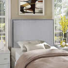 Modway Region Nailhead Upholstered Twin Headboard - Sky Grey-Fine linen upholstering