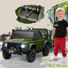 Qaba 12V Land Rover Licensed Kids Ride on Jeep Truck - Dark Green-Four-wheel suspension and smooth start-stop bring safer, comfortable rides 