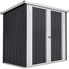 Outsunny remise de rangement en métal 5 pi x 3 pi - noir-Espace de rangement spacieux pour outils de jardin, équipements d'entretien de pelouse ou fournitures de piscine  

