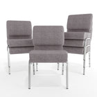 Flash Furniture - Chaise d'église empilable de la série HERCULES de 21 po de largeur en tissu gris - Cadre veine d'argent-Finition du cadre en veine d'argent