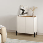 Manhattan Comfort Abbey 31.5" Modern Accent Cabinet - Maple and Off White-Includes 2 Soft Close Doors with 2 Adjustable Shelf Spaces