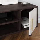 Modway Daxton 43" TV Stand - Cappuccino White-Gold Metal Hardware