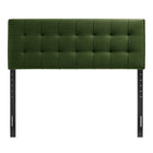 Modway Lily Stain-Resistant Performance Velvet King Size Headboard - Moss Green-Five Mounting Positions