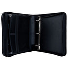 Hilroy 2" 3 Ring Utility Zipper Binder - Black/Grey-3‑pocket interior expanding file helps organize loose papers and documents