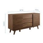 Modway Render 63" Sideboard Buffet Table TV Stand - Walnut-Modern TV Stand For TVs up to 70"