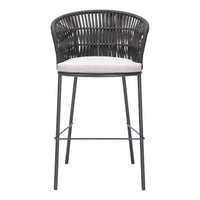 Zuo Freycinet Barstool - Black - Set of 2-Removable and washable cushion cover