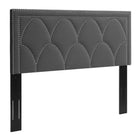 Modway Greta Performance Velvet Twin Headboard - Charcoal-Twin Headboard