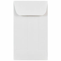 Jam Paper #3 Coin Business Commercial Envelopes - 2 1/2" H x 4 1/4" W - White - 25 Pack-Color: White 
