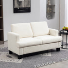 HOMCOM 54.3" Loveseat Sofa with Cushions - Cream White-12cm thick high-density sponge seat with S-springs for enhanced comfort