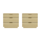 Manhattan Comfort Payton 26" Modern Nightstand 2-Piece Set - Natural Oak/Gold-Modern Nightstand for Bedroom and Living Room Use. Set of 2