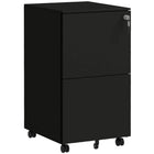 Vinsetto Steel Letter/A4/Legal Filing Cabinet with Hanging Bar - Black-2 drawers store your office supplies

