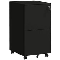 Vinsetto - Armoire à dossiers en acier Letter/A4/Legal avec barre de suspension - noir-2 tiroirs pour ranger vos fournitures de bureau 
