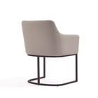Manhattan Comfort - Lot de 2 fauteuils de salle à manger modernes Serena 23,03 po en similicuir gris clair-Parfait pour une utilisation comme fauteuil de salle à manger et chaise d’appoint